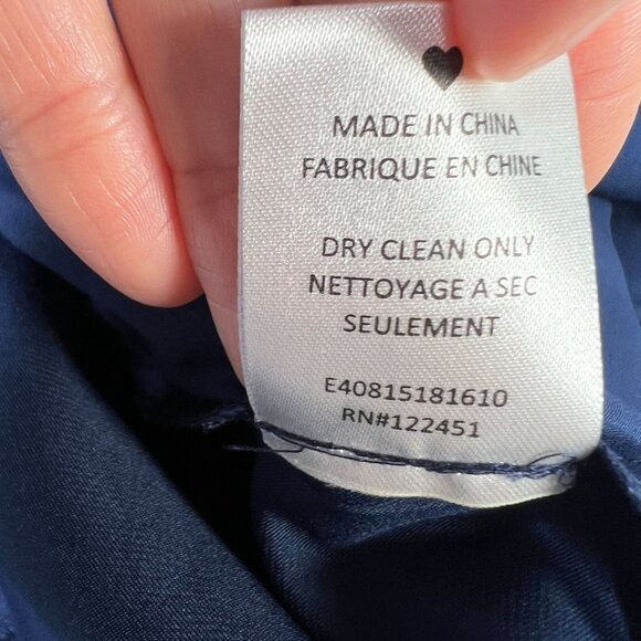 Erin Fetherston Delphine Lace Mini Dress Navy Blue Nude Satin Cocktail Party 4 - Picture 11 of 13